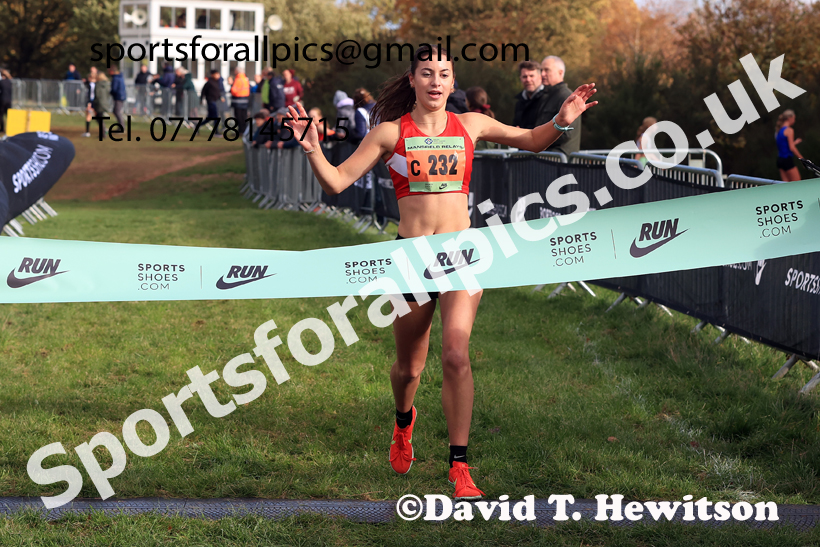 Junior Womens 2025 National Cross Country Relays, Berry Hill Park, Mansfield. Photo: David T. Hewitson/Sports for All Pics
